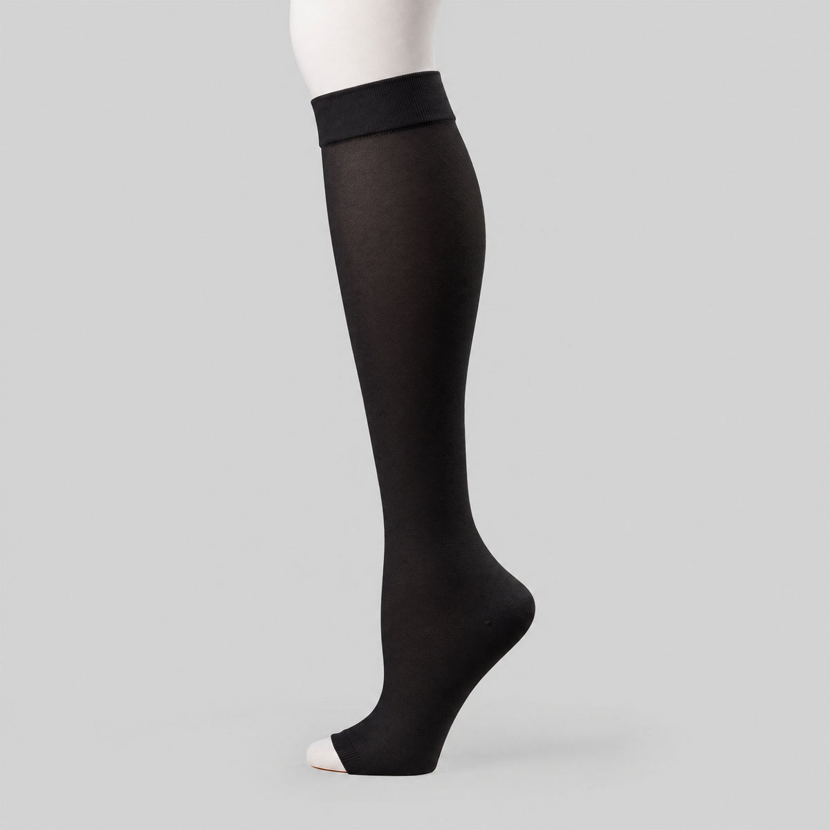Couture Silver Knee High - Open Toe