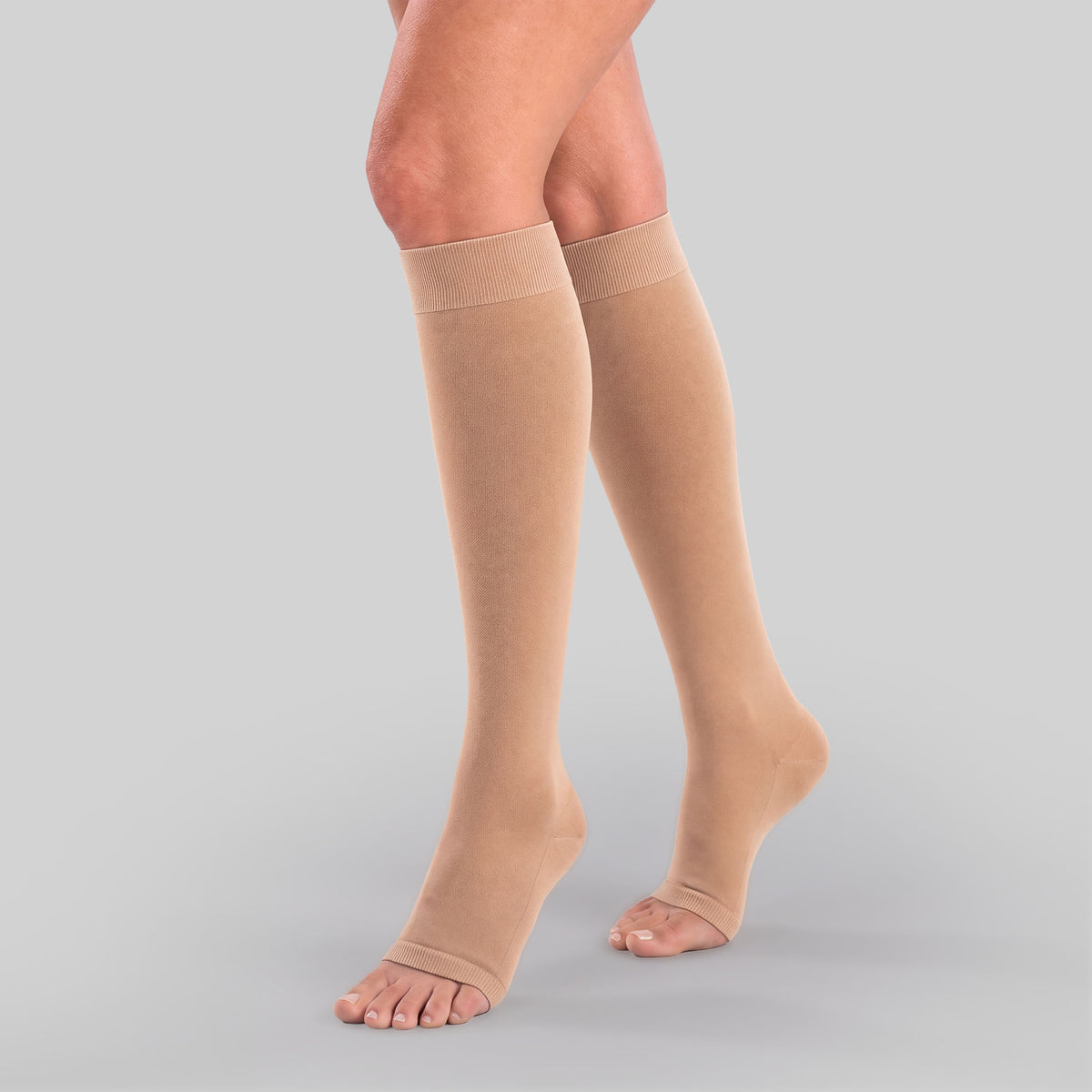 Couture Silver Knee High - Open Toe