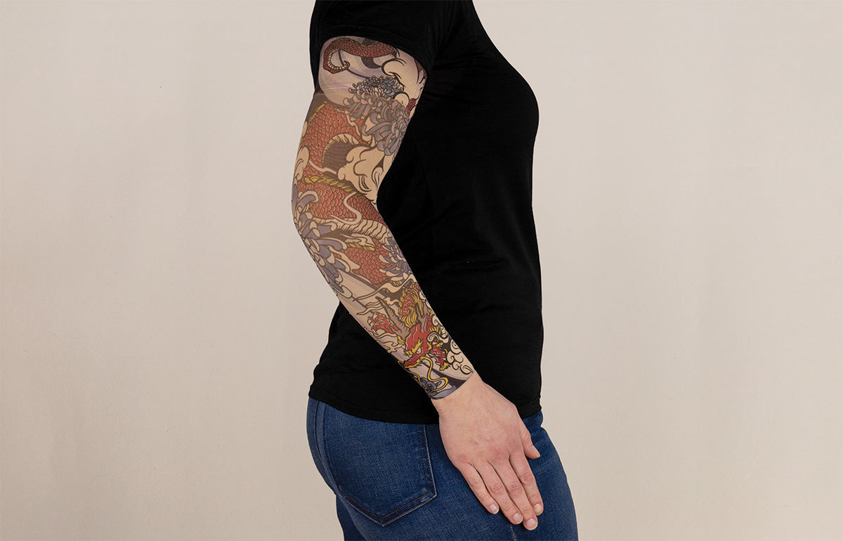 Dragon Lair Beige Gradient Compression Arm Sleeve