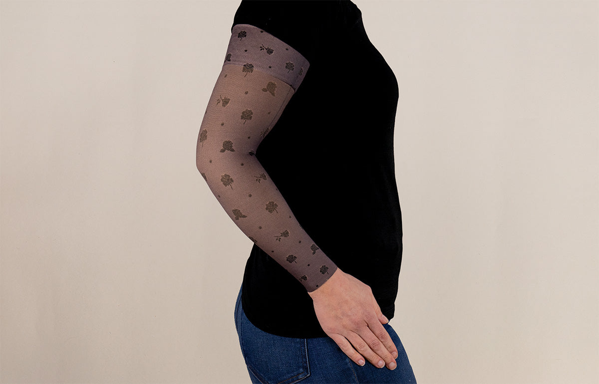 Rose Noir Beige Gradient Compression Arm Sleeve