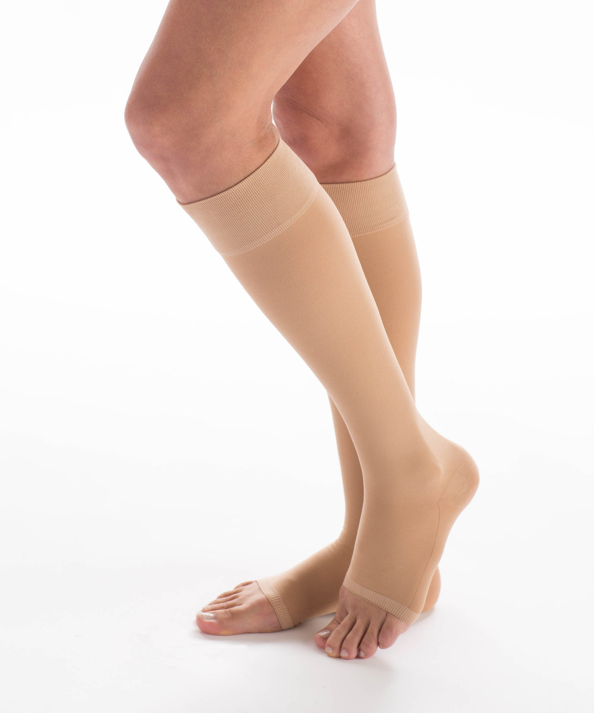Couture Silver Knee High - Open Toe