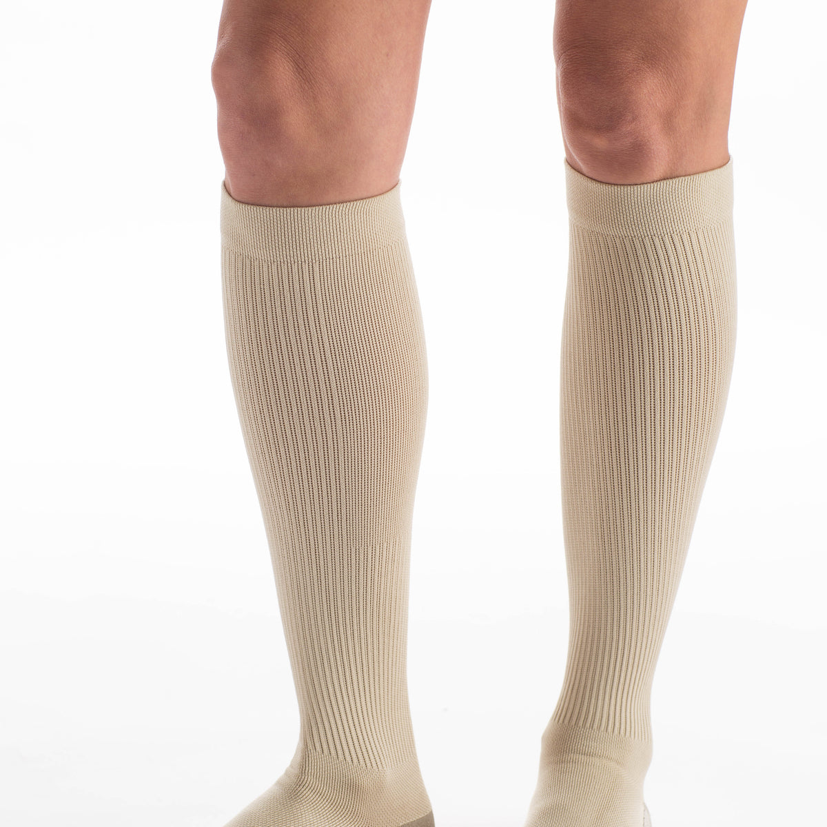 Couture Silver Dress Socks Khaki / 15-20 mmHg / E Short