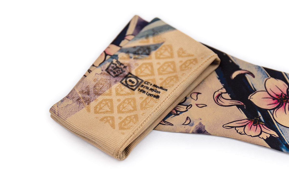 Sakura Beige Gradient Compression Arm Sleeve