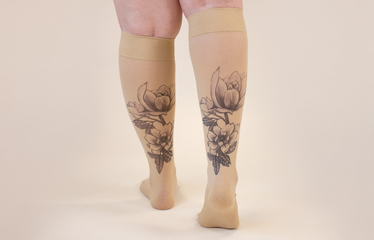 Magnolia Beige Gradient Compression Socks