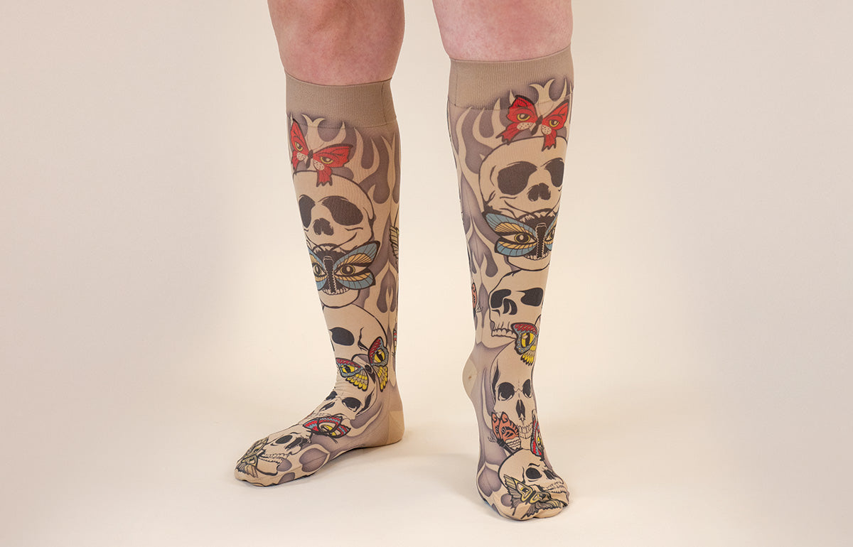 Misfit Beige Gradient Compression Socks
