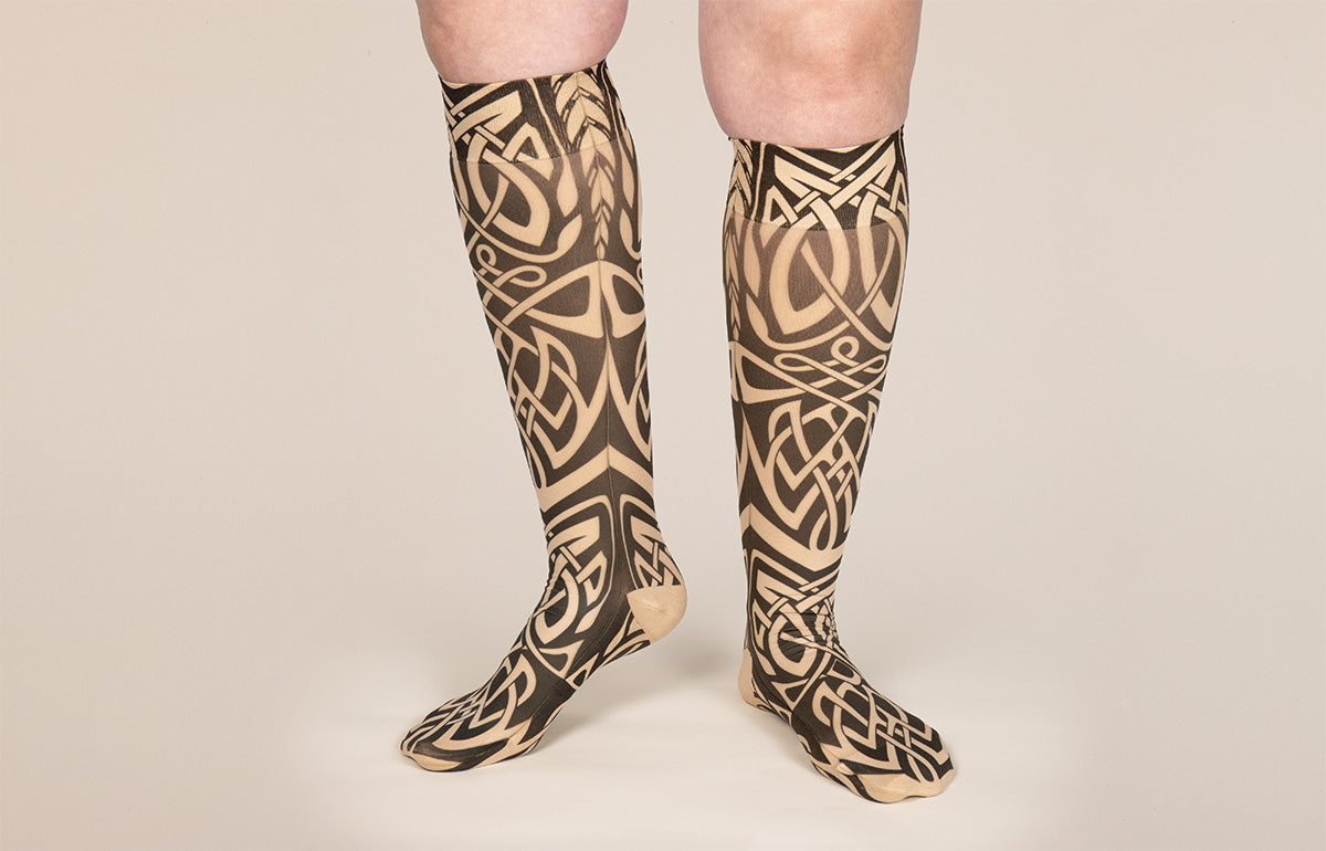 Celtic Beige Gradient Compression Socks