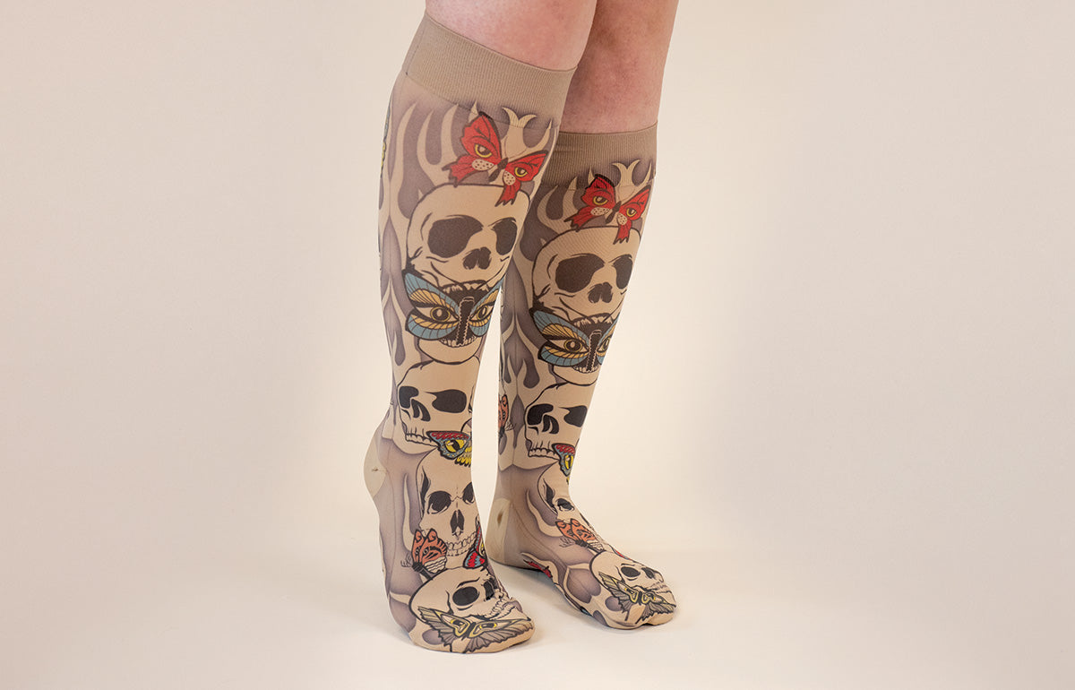 Misfit Beige Gradient Compression Socks