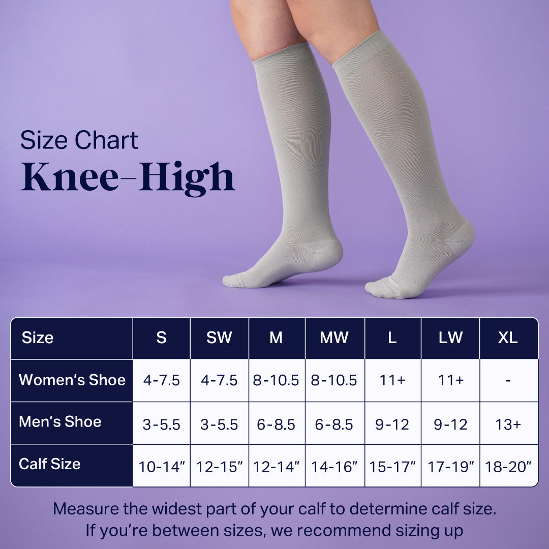 Knee-High Compression Socks – 3 Pack Solids Black/Rose/White