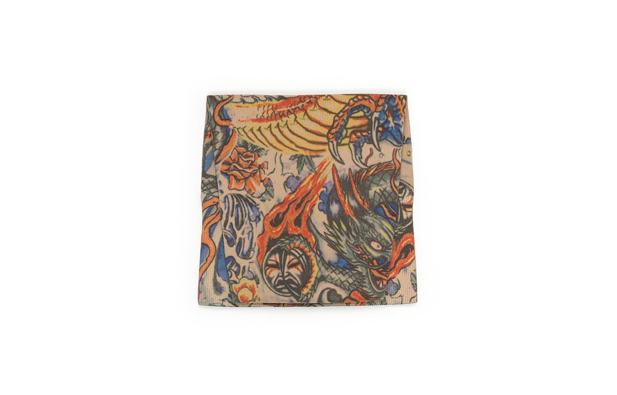 Lotus Dragon Tattoo Gradient Compression Arm Sleeve