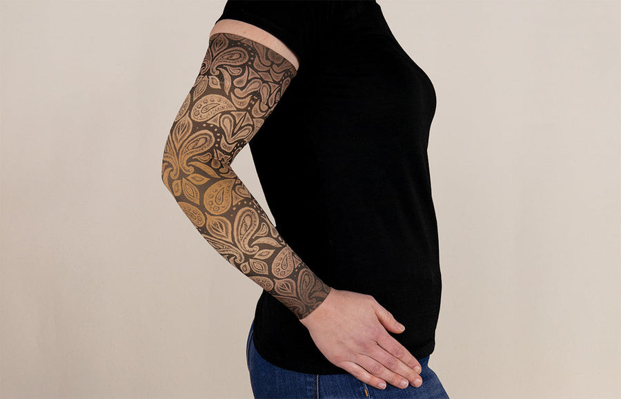 Casbah Beige Gradient Compression Arm Sleeve