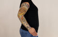 Lotus Dragon Tattoo Gradient Compression Arm Sleeve