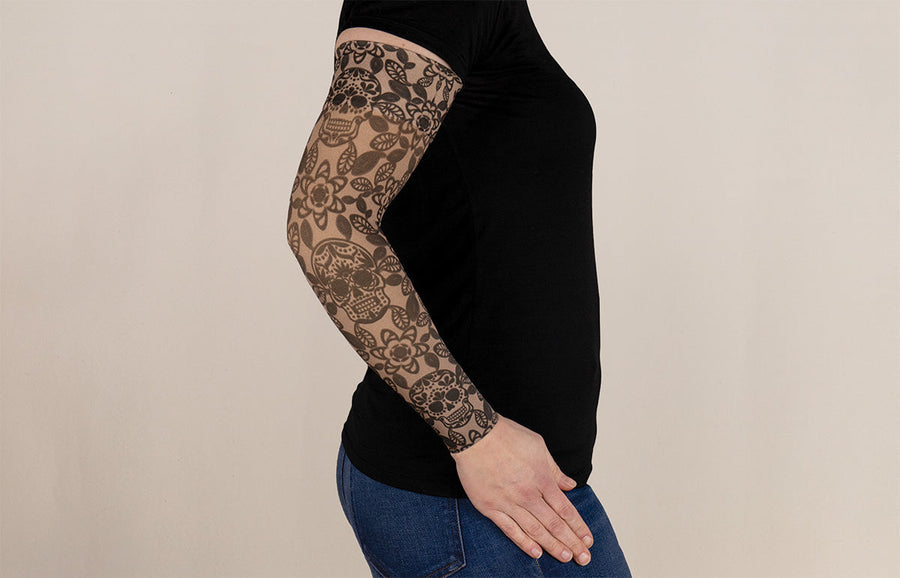 Macabre Beige Gradient Compression Arm Sleeve