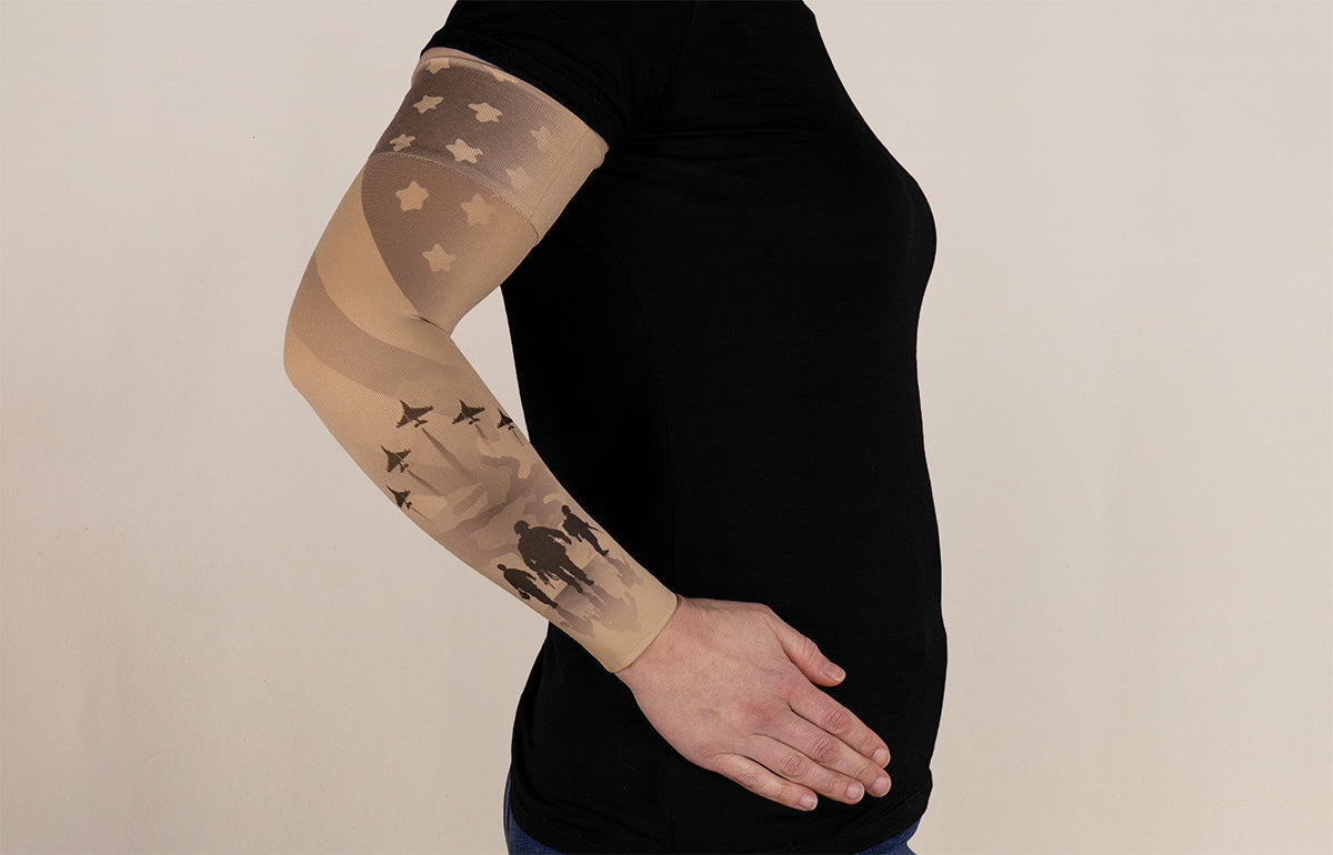Remember Beige Gradient Compression Arm Sleeve