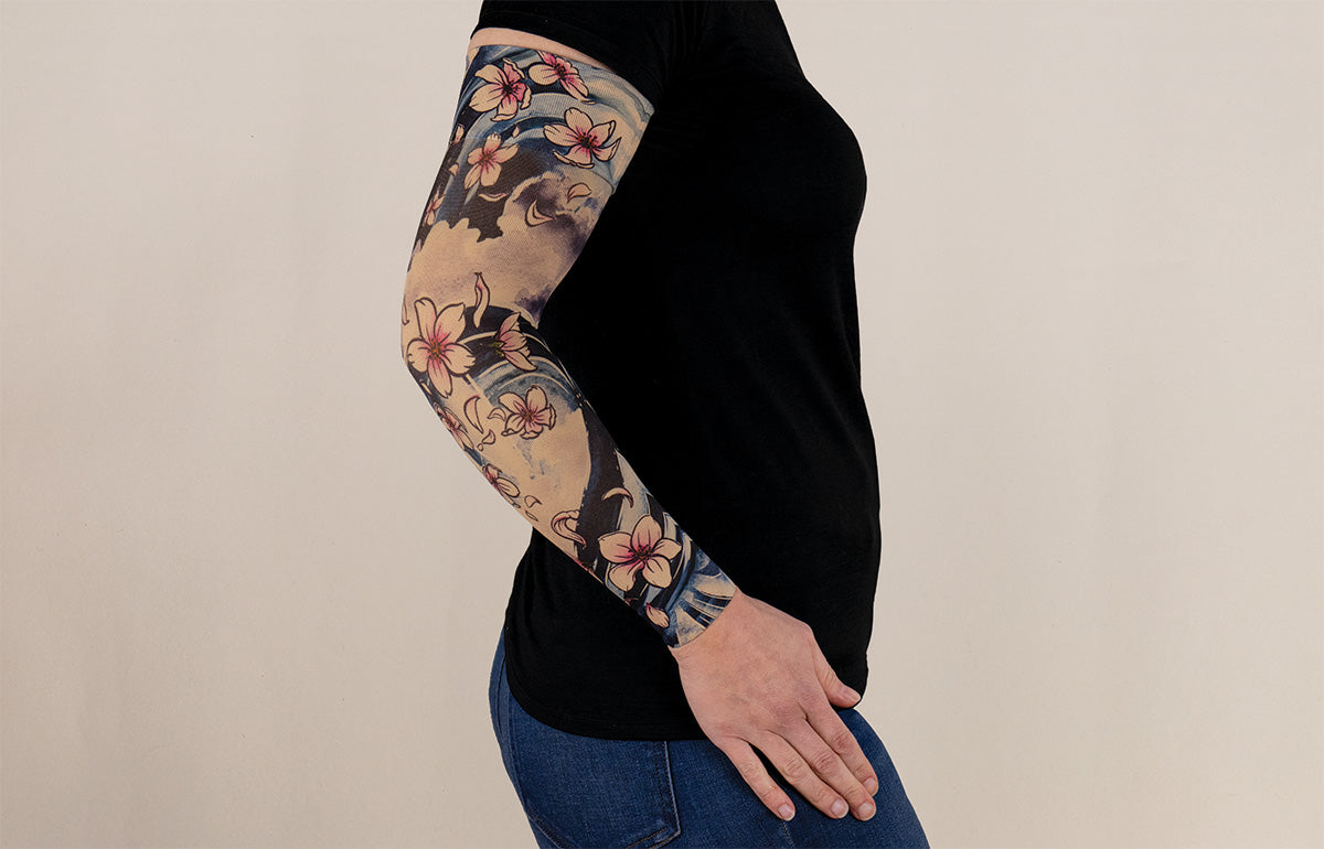 Sakura Beige Gradient Compression Arm Sleeve