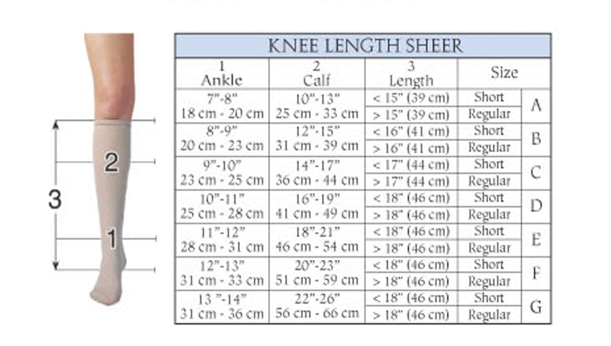 15-20 mmHg Knee High