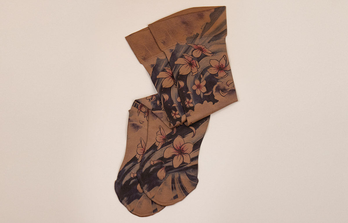 Sakura Mocha Gradient Compression Socks
