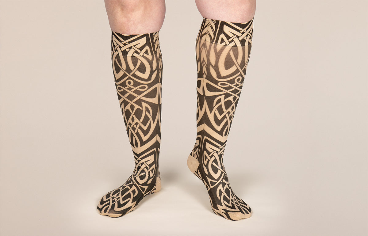 Celtic Beige Gradient Compression Socks