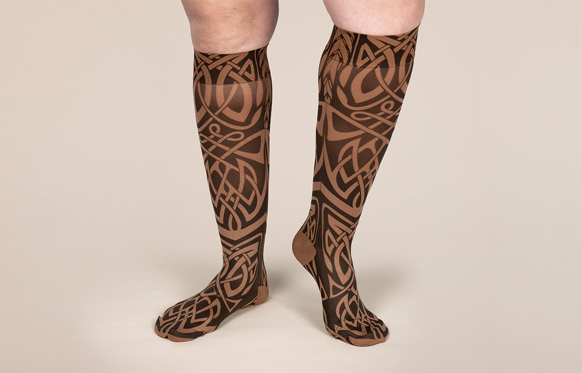 Celtic Mocha Gradient Compression Socks