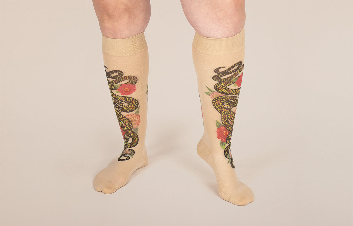 Charm Beige Gradient Compression Socks