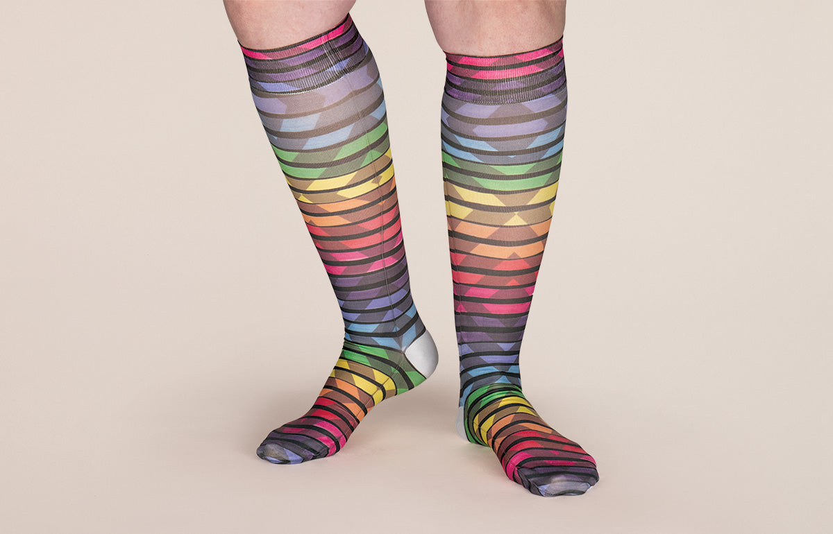 Roller Disco Gradient Compression Socks