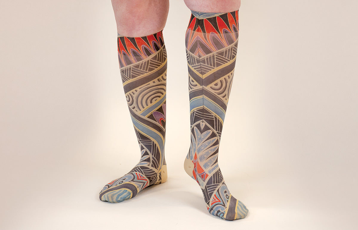 Rhythm Beige Gradient Compression Socks