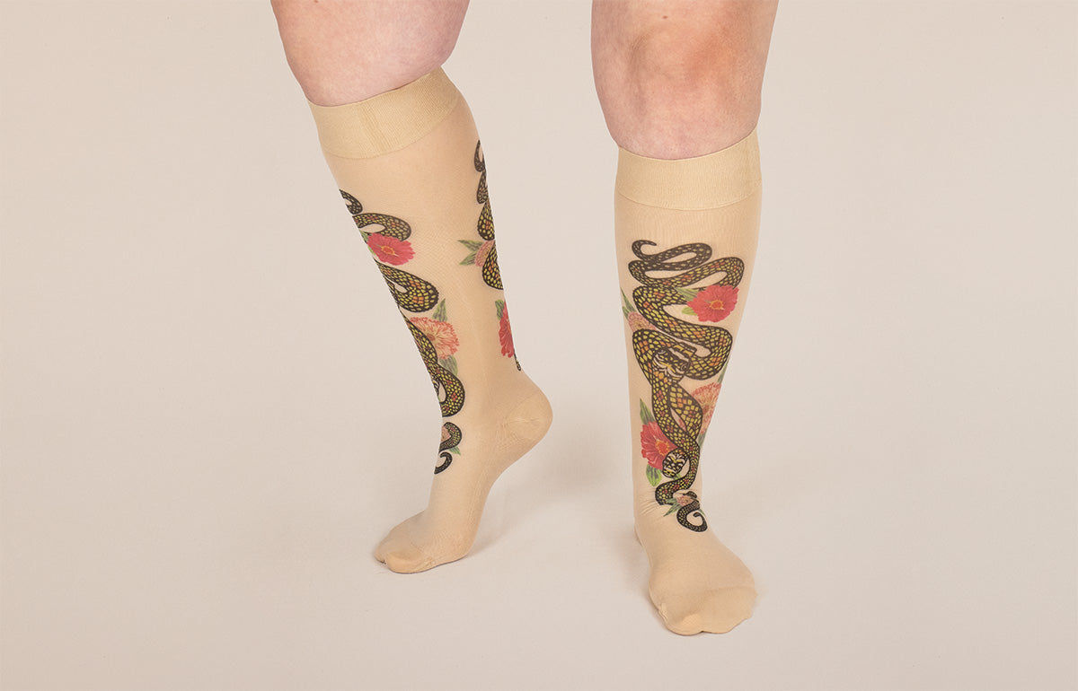 Charm Beige Gradient Compression Socks
