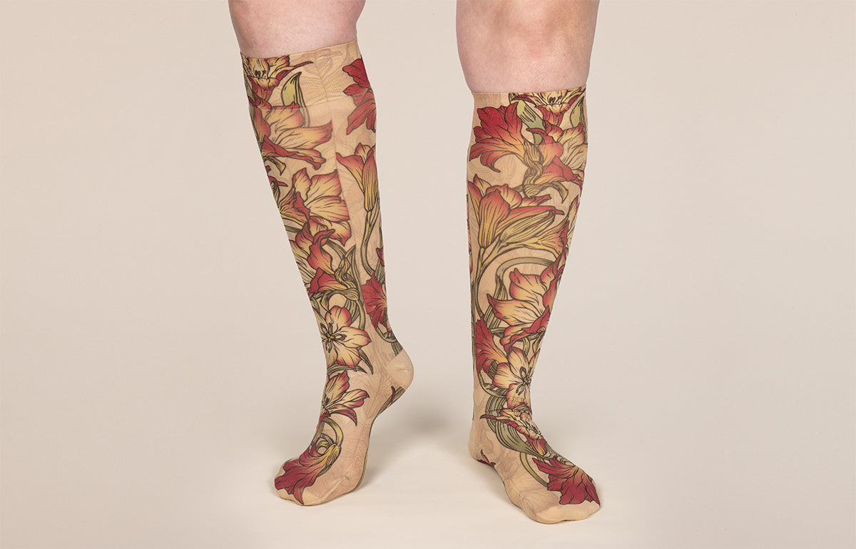 Lily Beige Gradient Compression Socks
