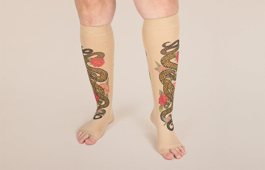 Charm Beige Gradient Compression Socks