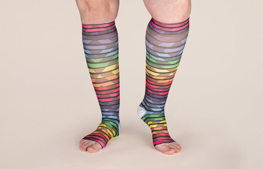 Roller Disco Gradient Compression Socks