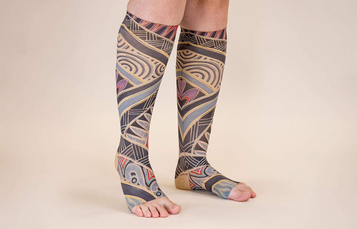 Rhythm Beige Gradient Compression Socks