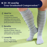 Knee-High Compression Socks – Stripes (20-30 mmHg)