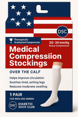 Men's Over The Calf Compression Stocking Socks (1 Pair)